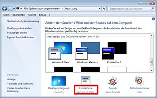 Windows 7 - Systemsteuerung - Anpassung